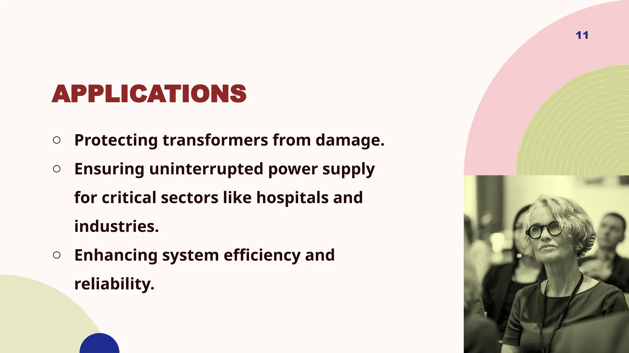 APPLICATIONS
o Protecting transformers from damage.
o Ensuring uninterrupted power supply
for critical sectors like hospitals and
industries.
o Enhancing system efficiency and
reliability.
11
 