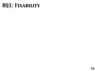 34
RQ1: Fixability
 