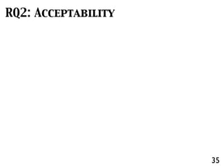 35
RQ2: Acceptability
 