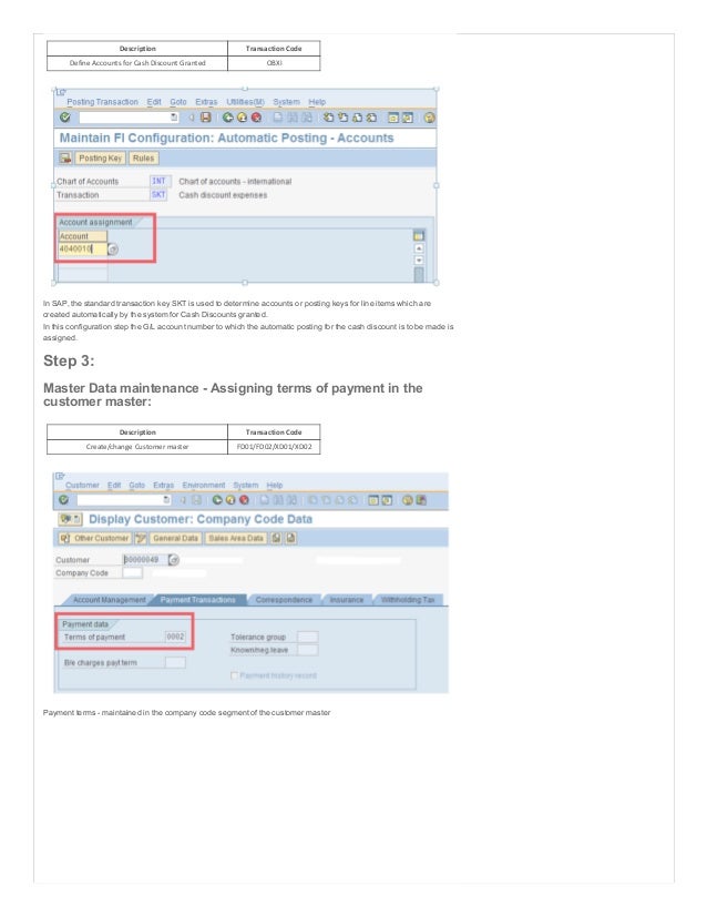 Automatic posting for cash discount in SAP
