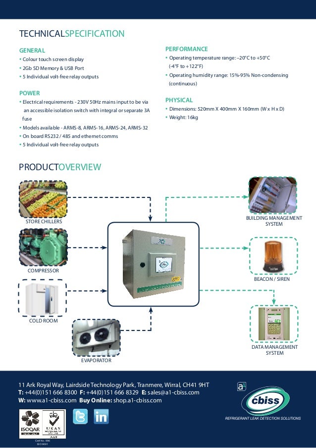 Automatic refrigerant monitoring system datasheet