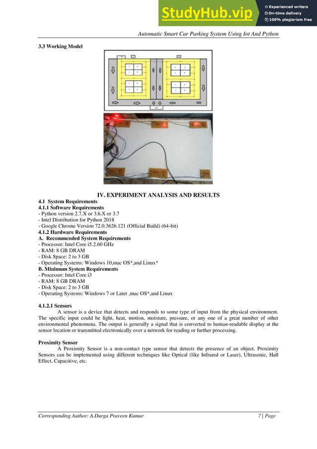 Automatic Smart Car Parking System Using Iot And Python | PDF ...