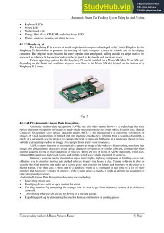 Automatic Smart Car Parking System Using Iot And Python | PDF