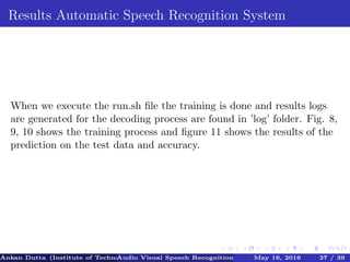 Automatic speech recognition system using deep learning | PDF