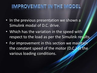 Automatic speed control of DC motor | PPTX