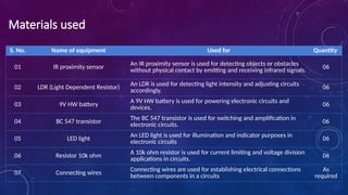Streetlights Without Arduino Project Automatic street light without Arduino 1 | PPTX