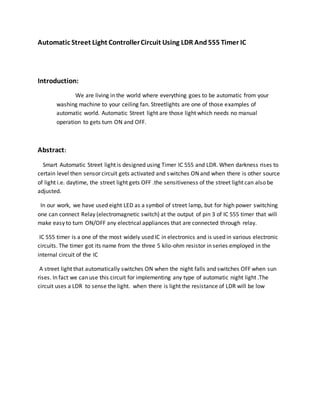 Automatic street light controller | DOCX