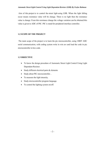 Automatic street light control using LDR. | PDF