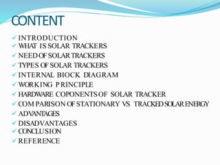 Automatic sun tracking system | PPTX