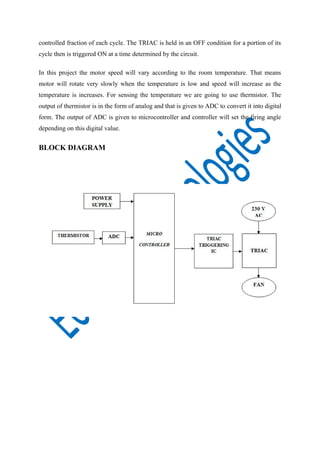 Automatic temperature based exhaust fan controller | PDF