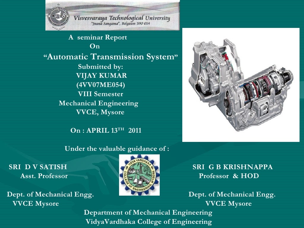 Automatic transmission system ppt