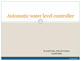 Automatic water level controller | PPTX