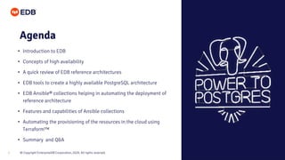 Automating a PostgreSQL High Availability Architecture with Ansible | PPTX