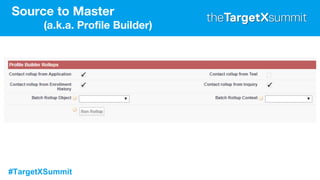 #TargetXSummit
Source to Master
(a.k.a. Profile Builder)
 