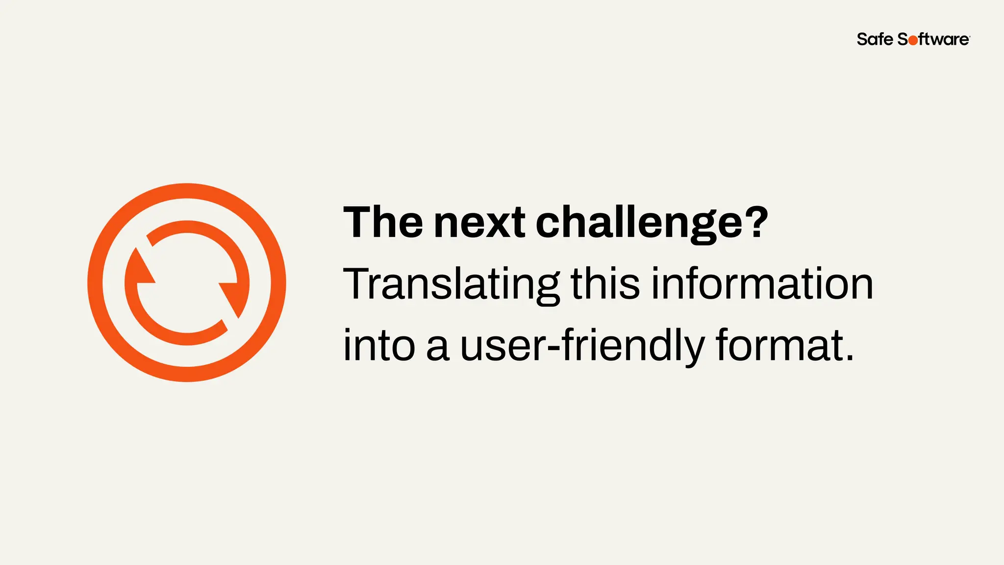 The next challenge?
Translating this information
into a user-friendly format.
 