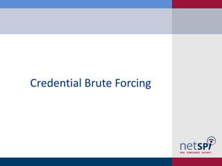 Credential Brute Forcing
 