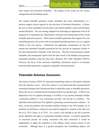 Automating Class Schedule Generation In The Context Of A University ...