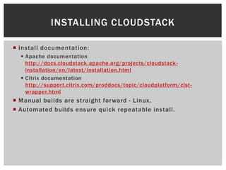 Automating CloudStack and hypervisor installation and configuration | PPT