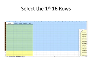 Select the 1st 16 Rows