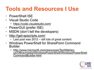 Automating SharePoint on premises tasks with PowerShell | PPTX