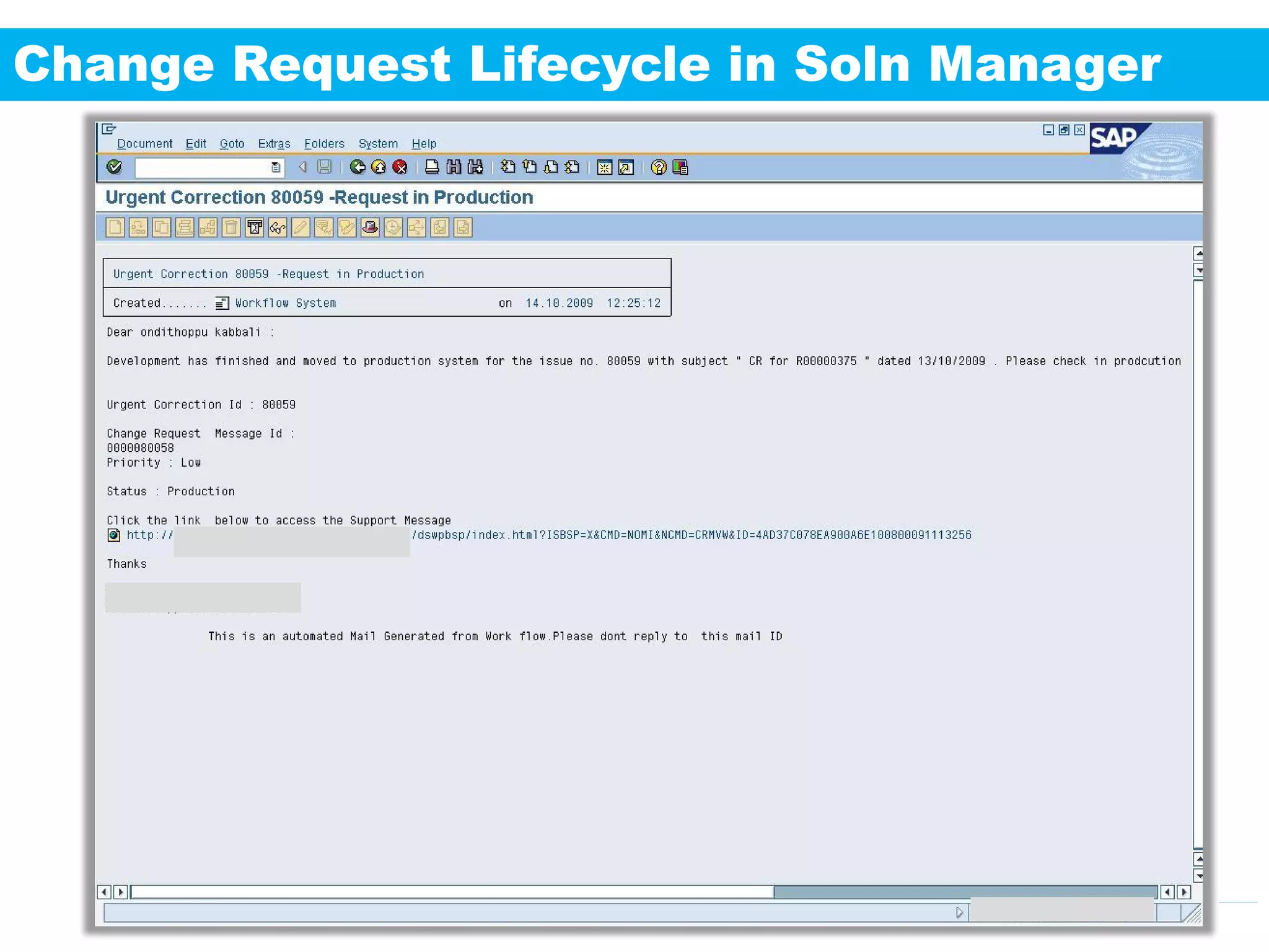 Change Request Lifecycle in Soln Manager




                   INCTURE 2011 / 27   Engineering Your Success
 