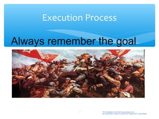 Execution Process

Always remember the goal




             35   This material is for training purpose only.
                  No duplication without consent of Sigma-RT is permitted.
 