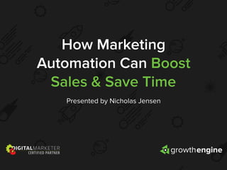 How Marketing
Automation Can Boost
Sales & Save Time
Presented by Nicholas Jensen
 