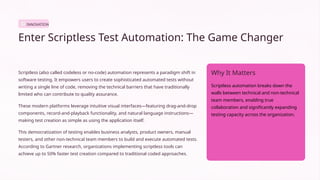 Automation Testing Overview & Scriptless Concept | PPTX