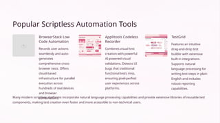 Automation Testing Overview & Scriptless Concept | PPTX