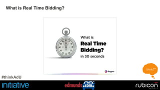 What is Real Time Bidding? 
#thinkAdU 
 
