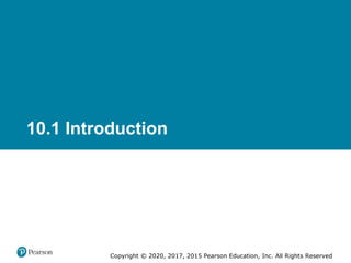 Copyright © 2020, 2017, 2015 Pearson Education, Inc. All Rights Reserved
10.1 Introduction
 