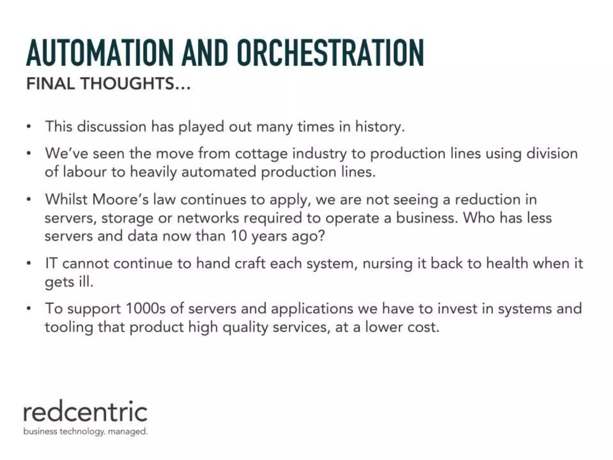 Using Automation and Orchestration in IT service provision