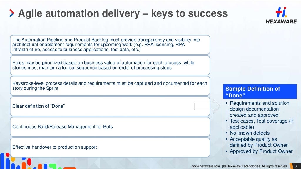 Automation CoE at Scale Using Agile to build RPA