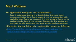 From Manual To Automated Software Testing - A Webinar Presentation | PPTX
