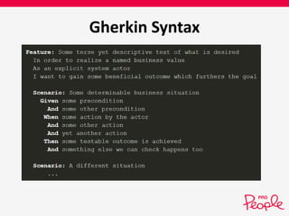 Gherkin Syntax 
 