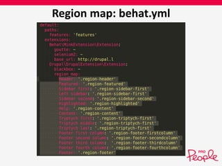 Region map: behat.yml 
 