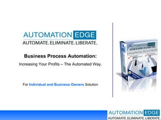 Business Process Automation: Increasing Your Profits – The Automated Way. For  Individual and Business Owners  Solution 