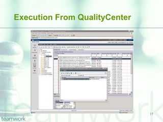 Execution From QualityCenter




                               17
 
