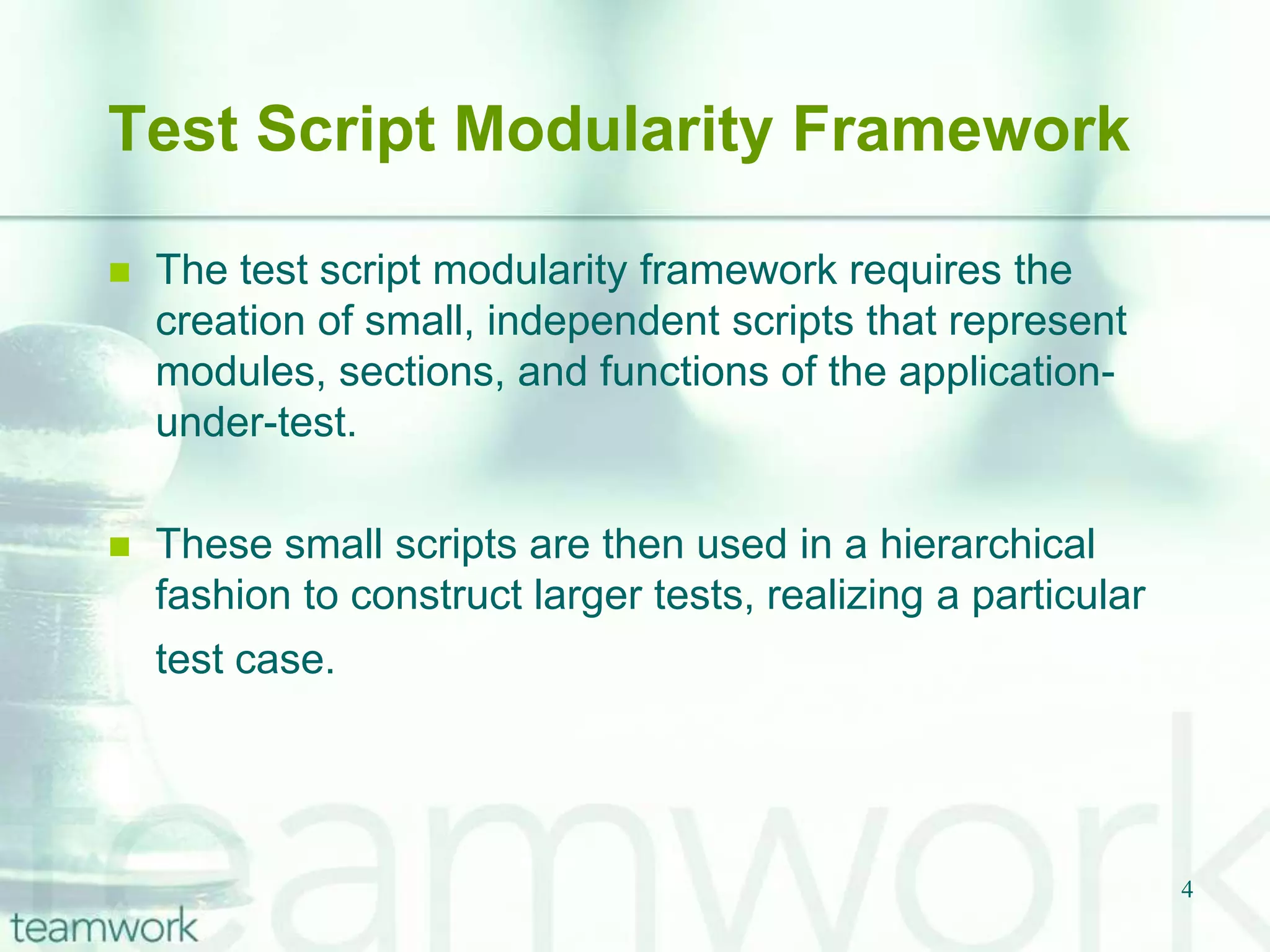 The Keyword-Driven or Table-Driven Testing Framework 