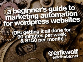 Marketing Automation for WordPress Guide: How Small Business Can Get it Done for 90 Mins/Week, $150/Month