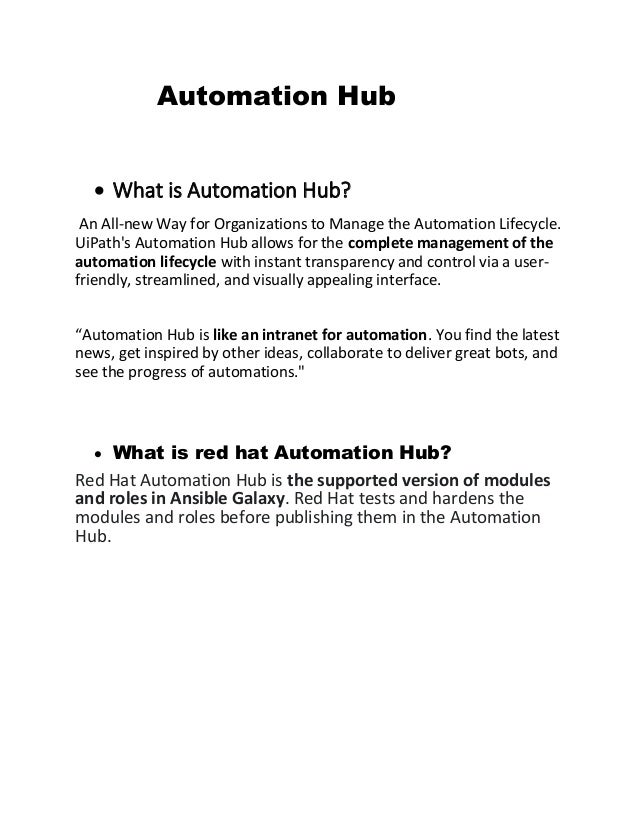 Automation hub PDF