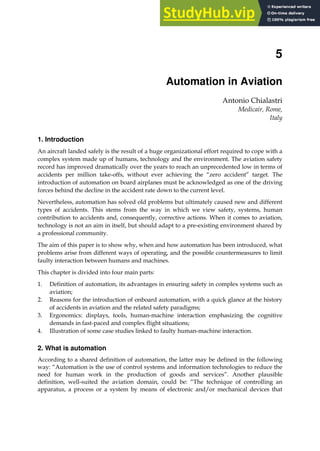 Automation In Aviation | PDF