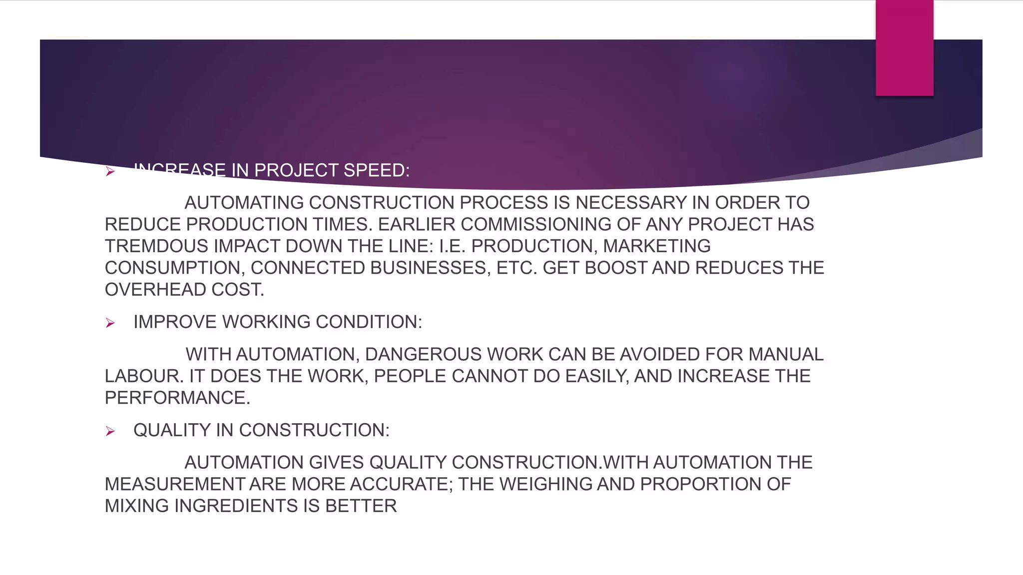 Automation in construction | PPTX