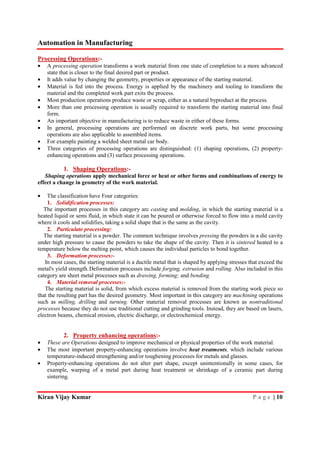 Automation in manufacturing five unit vtu, mechanical engineering notes ...
