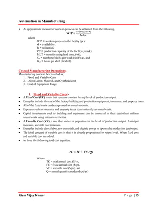 Automation in manufacturing five unit vtu, mechanical engineering notes ...