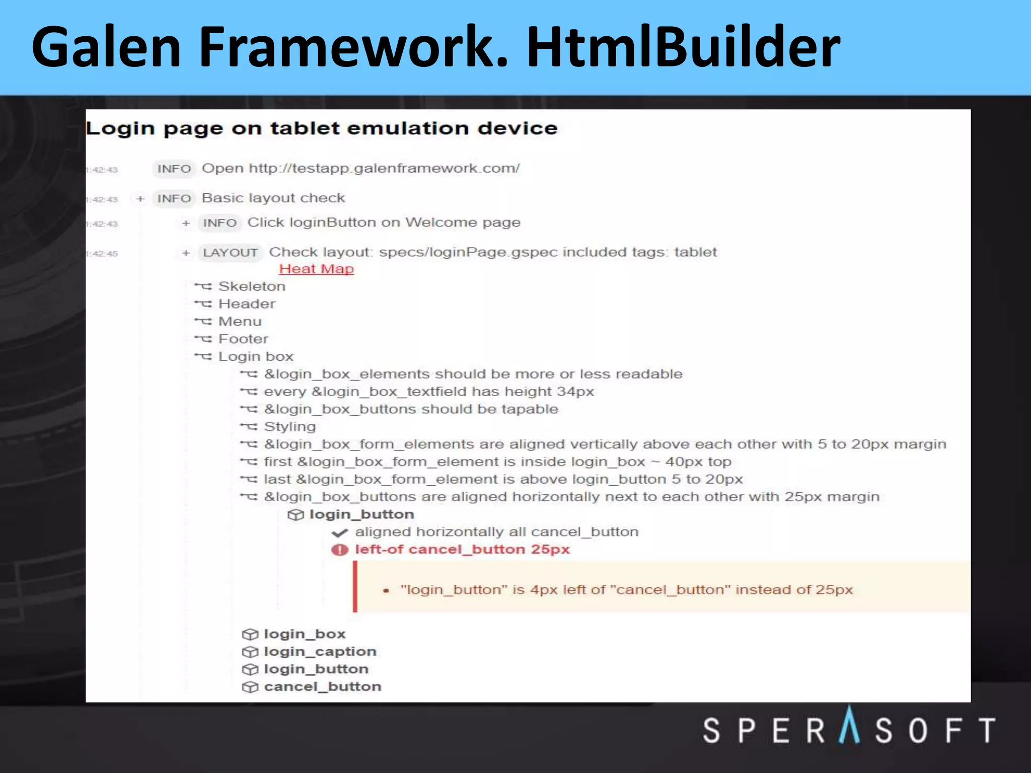 Galen Framework. HtmlBuilder
 