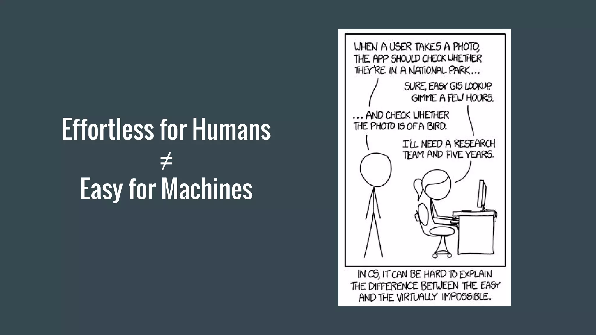 Effortless for Humans
≠
Easy for Machines
 