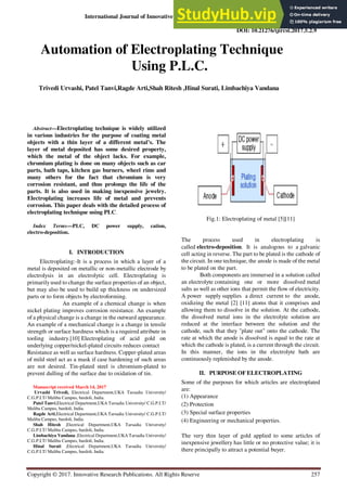 Plating Control Plan Example Automation Of Electroplating Technique Using P.L.C | PDF
