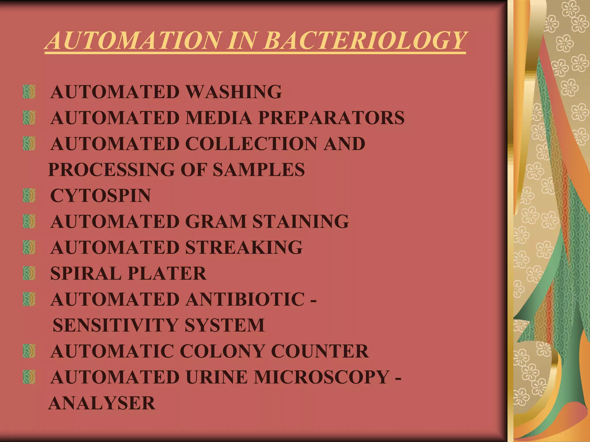Automation of microbiology | PPT