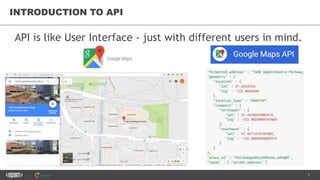 5
API is like User Interface - just with different users in mind.
INTRODUCTION TO API
 